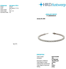 Round Shape 0.14 up EF VVS-VS - 18k White Gold Tennis Bracelet