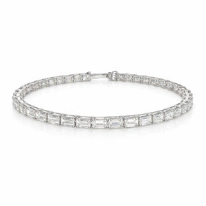 Emerald Shape 0.20 up EF VVS-VS - 18K White Gold Tennis Bracelet