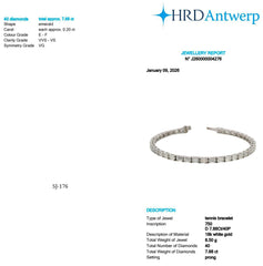 Emerald Shape 0.20 up EF VVS-VS - 18K White Gold Tennis Bracelet