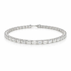 Emerald Shape 0.20 up EF VVS-VS - 18K White Gold Tennis Bracelet