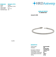 Round Shape 0.08 up EF VVS-VS - 18k White Gold Tennis Bracelet