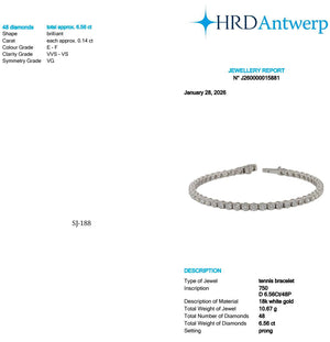 Round Shape 0.14 up EF VVS-VS - 18k White Gold Tennis Bracelet