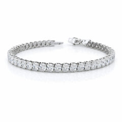 Oval Shape 0.19 up EF VS - 18K White Gold Tennis Bracelet
