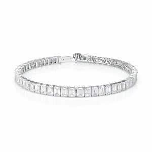 Emerald Shape 0.20 up EF VVS-VS - 18K White Gold Tennis Bracelet