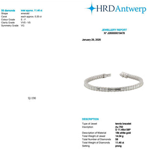 Emerald Shape 0.20 up EF VVS-VS - 18K White Gold Tennis Bracelet