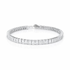 Emerald Shape 0.20 up EF VVS-VS - 18K White Gold Tennis Bracelet
