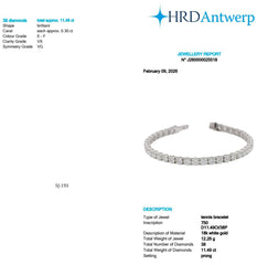 Round Shape 0.30 up EF VS - 18k White Gold Tennis Bracelet