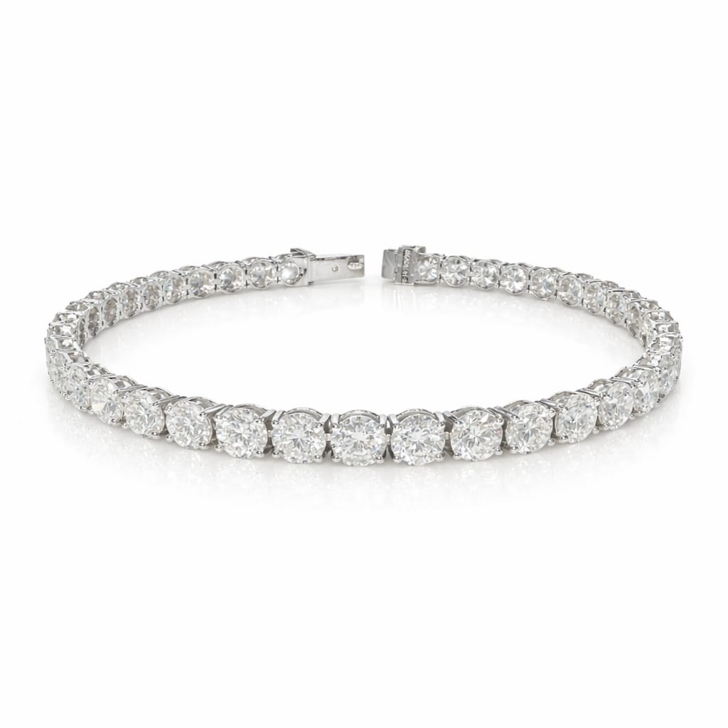 Round Shape 0.40 up EF VS - 18k White Gold Tennis Bracelet