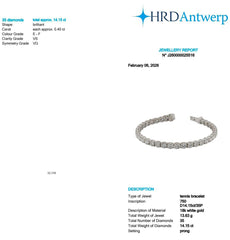 Round Shape 0.40 up EF VS - 18k White Gold Tennis Bracelet