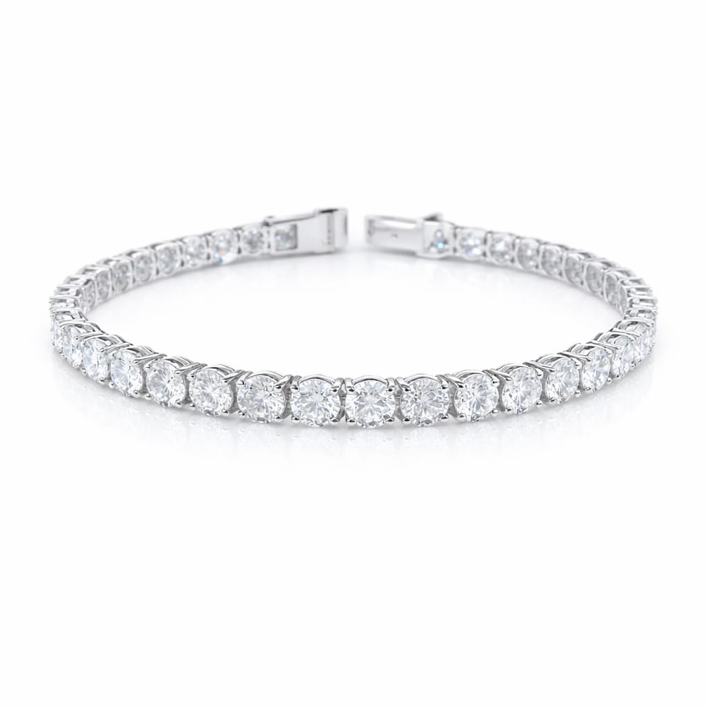 Round Shape 0.30 up EF VS - 18k White Gold Tennis Bracelet