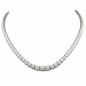 Round Shape 0.20 to 1.10 cts GH VS - 18K White Gold Graduation Tennis Necklace