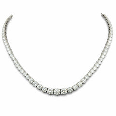 Round Shape 0.20 to 1.10 cts GH VS - 18K White Gold Graduation Tennis Necklace