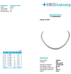Round Shape 0.20 to 1.10 cts GH VS - 18K White Gold Graduation Tennis Necklace