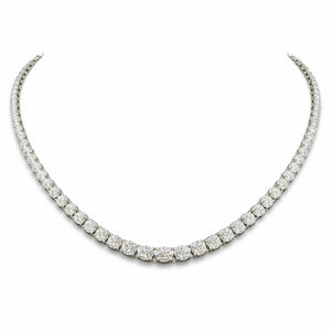 Round Shape 0.20 to 0.66 cts GH VS - 18K White Gold Graduation Tennis Necklace
