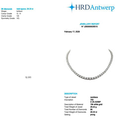 Round Shape 0.20 to 0.66 cts GH VS - 18K White Gold Graduation Tennis Necklace
