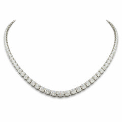 Round Shape 0.20 to 0.66 cts GH VS - 18K White Gold Graduation Tennis Necklace