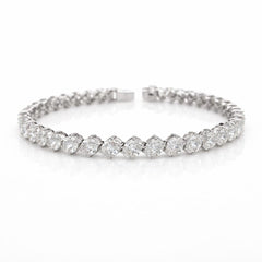 Oval Shape 0.24 up FG VS - 18K White Gold Tennis Bracelet