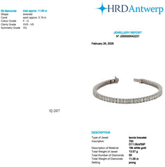 Emerald Shape 0.19 up FG VVS-VS - 18K White Gold Tennis Bracelet