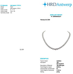 Heart Shape EFG VVS-VS - 18K White Gold Tennis Graduation Necklace