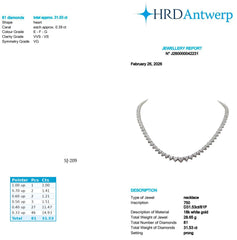 Heart Shape EFG VVS-VS - 18K White Gold Tennis Graduation Necklace