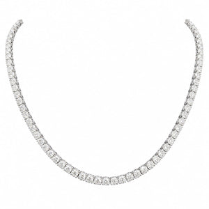 Round Shape 0.30 up EFG VVS-VS - 18K White Gold Tennis Necklace