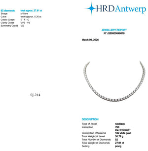 Round Shape 0.30 up EFG VVS-VS - 18K White Gold Tennis Necklace