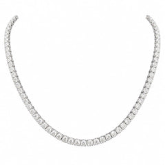 Round Shape 0.30 up EFG VVS-VS - 18K White Gold Tennis Necklace