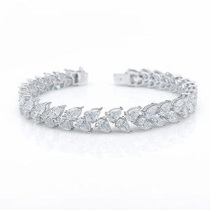 Pear Shape 0.25 up EF VVS-VS - 18K White Gold Tennis Bracelet