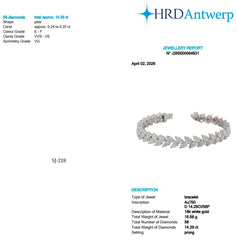 Pear Shape 0.25 up EF VVS-VS - 18K White Gold Tennis Bracelet