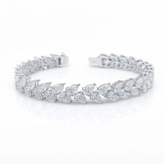 Pear Shape 0.25 up EF VVS-VS - 18K White Gold Tennis Bracelet