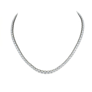 Round Shape 0.20 to 0.50 cts EF VVS-VS - 18K White Gold Graduation Tennis Necklace