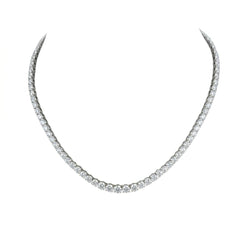 Round Shape 0.20 to 0.50 cts EF VVS-VS - 18K White Gold Graduation Tennis Necklace