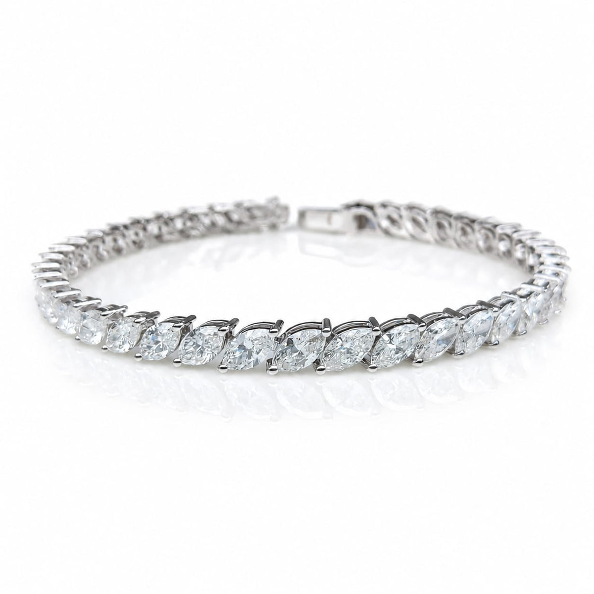 Marquise Shape 0.24 up EF VVS-VS - 18K White Gold Tennis Bracelet