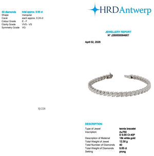 Marquise Shape 0.24 up EF VVS-VS - 18K White Gold Tennis Bracelet
