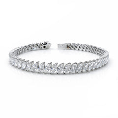 Marquise Shape 0.20 up EF VS - 18K White Gold Tennis Bracelet