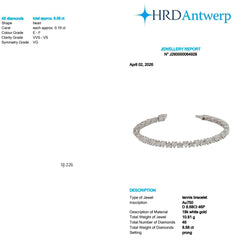 Heart Shape 0.20 up EF VVS-VS - 18K White Gold Bracelet