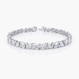 Marquise & Round Shape 0.30 up EF VVS-VS - 18k White Gold Tennis Bracelet