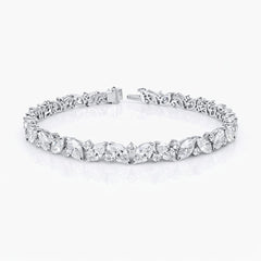 Marquise & Round Shape 0.30 up EF VVS-VS - 18k White Gold Tennis Bracelet