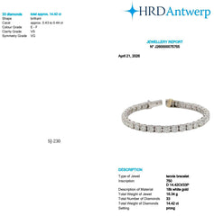 Round Shape 0.44 up EF VS - 18K White Gold Tennis Bracelet