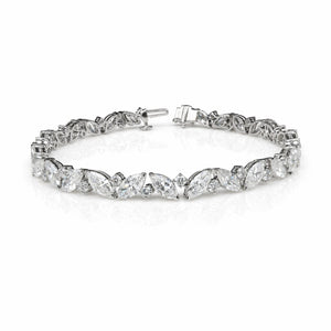 Marquise & Round Shape 0.32 up FG VS - 18k White Gold Tennis Bracelet