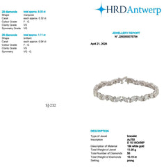 Marquise & Round Shape 0.32 up FG VS - 18k White Gold Tennis Bracelet