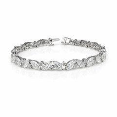 Marquise & Round Shape 0.32 up FG VS - 18k White Gold Tennis Bracelet