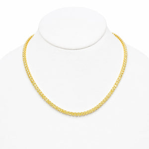 Cushion Shape 0.20 up Fancy Yellow VVS-VS - 18K Yellow Gold Tennis Necklace