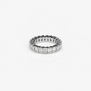 Emerald Shape 0.19 up FG VVS-VS - 18K White Gold Eternity Ring