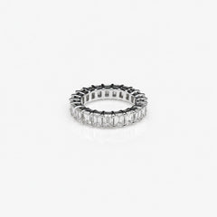Emerald Shape 0.19 up FG VVS-VS - 18K White Gold Eternity Ring