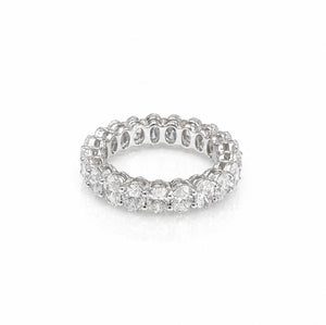 Oval Shape 0.20 up EF VVS-VS - 18K White Gold Eternity Ring
