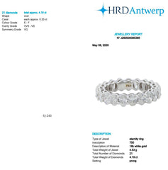 Oval Shape 0.20 up EF VVS-VS - 18K White Gold Eternity Ring