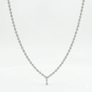 Pear shape 0.19 up EF VVS-VS - 18K White gold Tennis Necklace