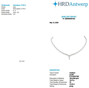 Pear shape 0.19 up EF VVS-VS - 18K White gold Tennis Necklace