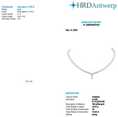Pear shape 0.19 up EF VVS-VS - 18K White gold Tennis Necklace